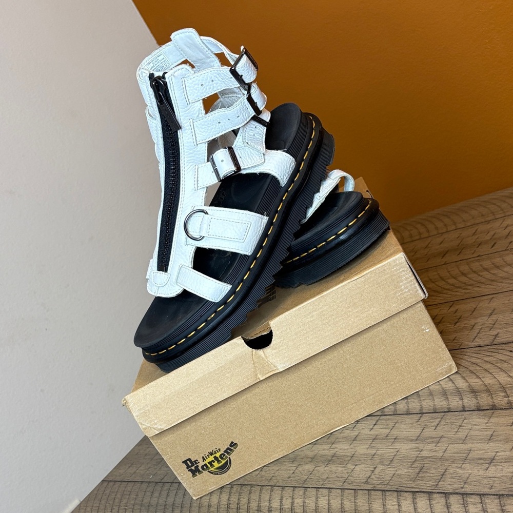 Dr. Martens White and Black Sandals